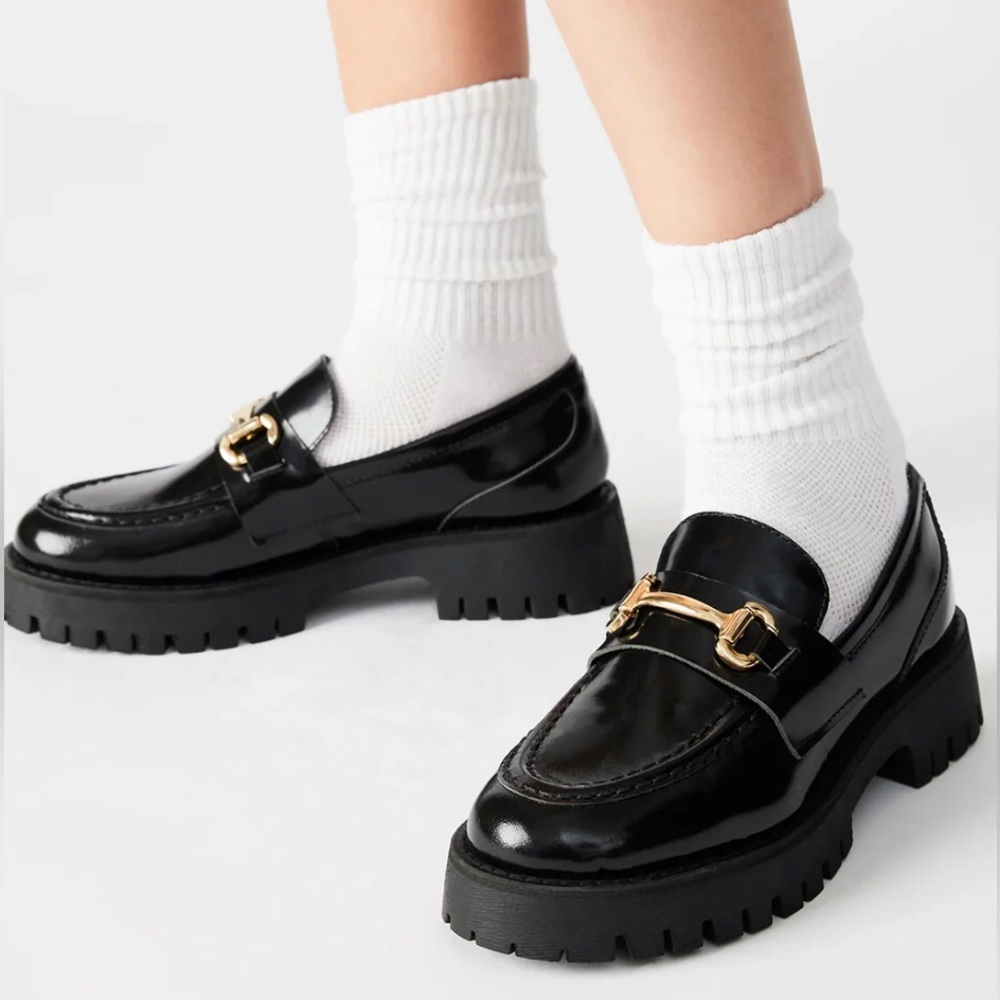 NWT Steve Madden loafers LANDO BLACK LEATHER sz11